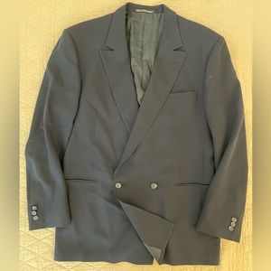 V2 by‎ GIANNI VERSACE Vintage Double Breasted Navy Wool Blazer Size 42 R